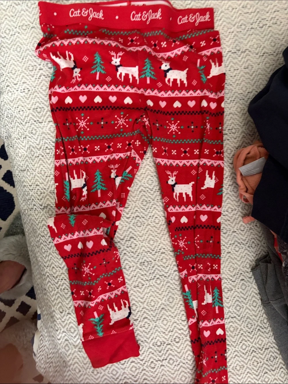 Carter's Grey Top with Mint Holiday Print Pajama Set PLUS extra holiday leggings